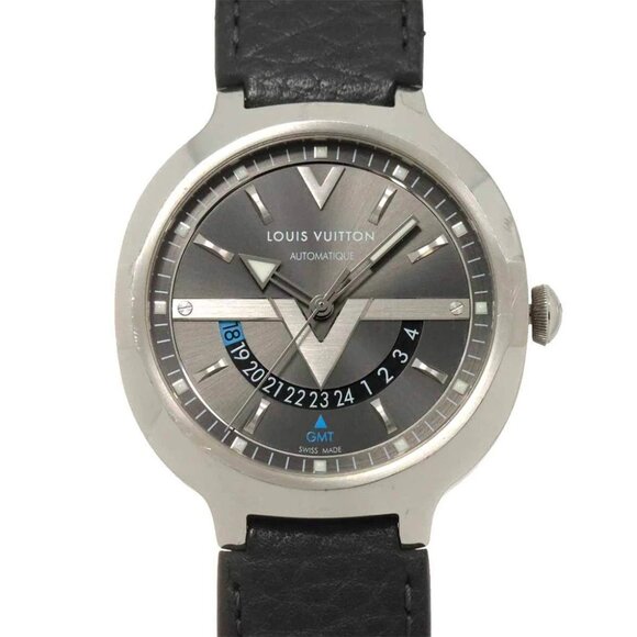 LOUIS VUITTON Voyager GMT Q7D30 Automatic Glay Dial Mens Watch 90266485 - Picture 1 of 8
